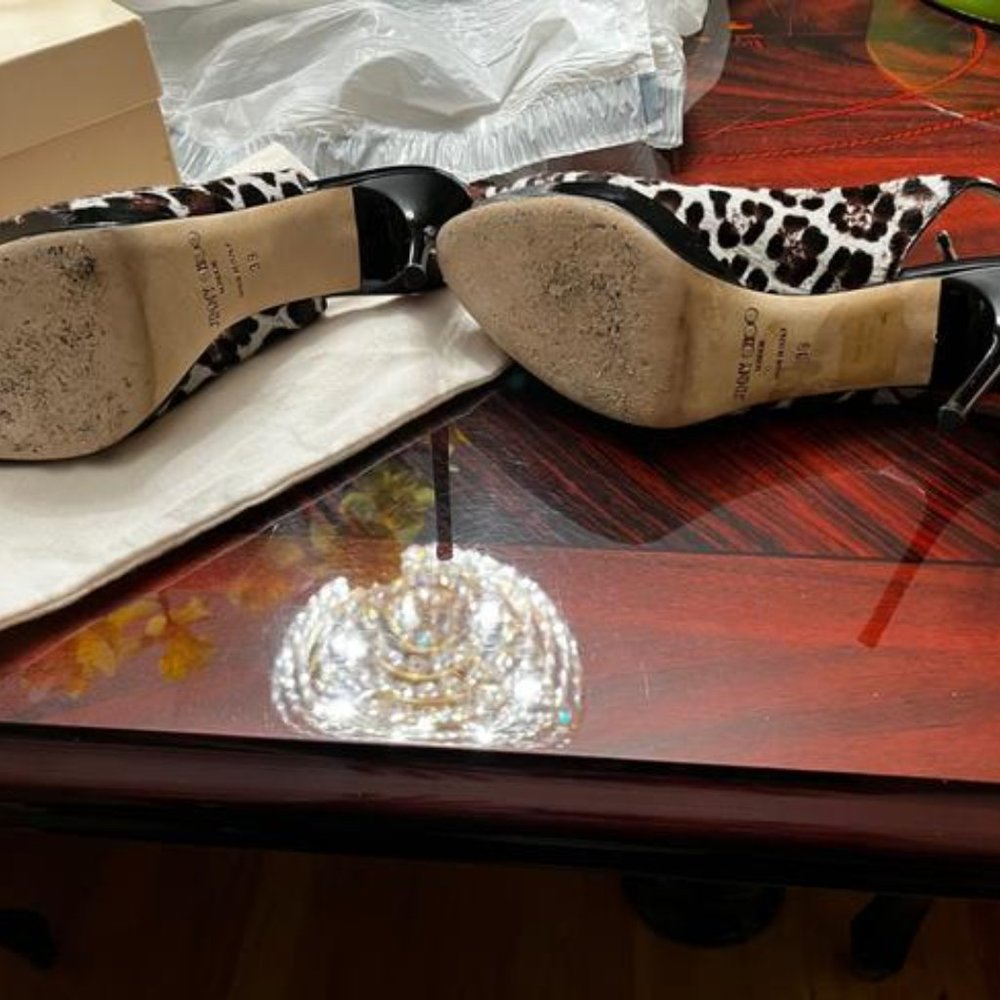 Jimmy Choo Leopard Print Nova Platforms Slingbacks size 39 - Picture 4 of 10